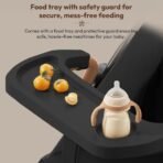 StarAndDaisy Baby Stroller for 0-3 years Newborn & Toddler / Travel Pram for Baby with foldable 360? Swivel Lockable Front Wheels, Multi-Level Recline & Adjustable Footrest , Removable Tray , Safety Harness Belt (Black) - Fast Shipping to USA & Canada - Image 6