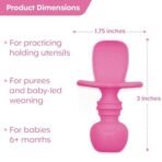 A Baby Cherry - Toddler First Training Utensil, Easy Grip Silicone Spoon & Fork for Baby Led Weaning Stage 1 || Anti-Choke Design - Fast Shipping to USA & Canada - Image 4