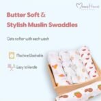 MOM'S HOME Organic Cotton Baby Muslin Swaddle | 100X100 cm | 0-12 Months | Pack of 1 | Bloom - Fast Shipping to USA & Canada - Image 7