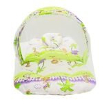 Infantbond Foldable Baby Mattress with Mosquito Net (Green) ? Fast Shipping to USA & Canada - Image 2