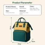 StarAndDaisy Baby Diaper Bag for Mother Travel/Maternity Bag with Multi-Compartments, Insulated Bottle Pockets, Waterproof (Dark Green Yellow) - Fast Shipping to USA & Canada - Image 6