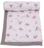 MOM'S HOME New Born Organic Cotton Gift Set - 0-1 Year-1 Quilted Quilt & Pack of 4 - Muslin, 1 Muslin Blanket, P3 Socks - Fast Shipping to USA & Canada - Image 6
