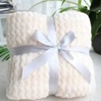 First Kick New Born Super Soft Baby Blanket Wrapper Sheet Cum Baby Blanket for Baby Boys, Baby Girls, Babies (100cm x 80cm, Pearl White, Fleece, lightweight)| TC - 360 - Fast Shipping to USA & Canada - Image 3