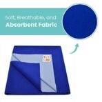 Tidy Sleep Instadry Anti-Piling Fleece Extra Absorbent Quick Dry Sheet for New Born Babies, Cotton Bed Protector Mattress Pack of 1 Navy Blue X-Large (220x140) cm - Fast Shipping to USA & Canada - Image 5