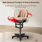 StarAndDaisy Little Nest Baby High Chair/Study Chair/Multifunctions Baby Chair for 6 Months to 6 Years Girls & Boys, Height Adjustable, Detachable Tray & One-Hand Adjustable - Peach - Fast Shipping to USA & Canada - Image 6