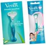 Gillette Venus Skin Love With Skin Essence Womens Razor For Hair Removal- Pack Of 1, Green&Gillette Venus Hair Removal Razor for Women with Aloe Vera, 1 Pc - Fast Shipping to USA & Canada - Image 2