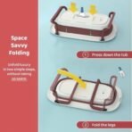StarAndDaisy Baby Bath Tub for 0 to 5 Years/Foldable Bath Tub for Kids 0-3 Years with Space Saving, Newborn Baby Folding Bathing Tub Girls & Boys with Soap Tray, Easy to Store (BT - Brown) - Fast Shipping to USA & Canada - Image 6
