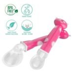 1st Step BPA Free Baby Angular Self Feeding Spoons Set with Silicone Tip (Pink) - Fast Shipping to USA & Canada - Image 4