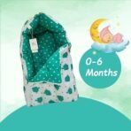 Infantbond Combo Baby Bed with Net & Nest Bedding (Aqua Green Elephant) ? Fast Shipping to USA & Canada - Image 6