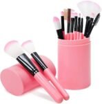 Focallure Makeup Brush Set Professional and Personal Use - 12Pcs Platic Handle Brushes with Holder (Pink) - Fast Shipping to USA & Canada - Image 2