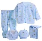 First Kick Presents New Born Baby Summer Wear Baby Clothes 5Pcs Sets 100% Cotton Baby Boys Girls Unisex Baby Cotton/Summer Suit Infant Clothes First Gift for New Born Baby - Fast Shipping to USA & Canada - Image 2