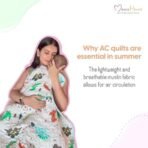 MOM'S HOME Organic Cotton Baby Quilt Blanket- 0-3 Year-110x120 Quilt - Blue Heart (AC and Mild Winters)| TC - 150 - Fast Shipping to USA & Canada - Image 6