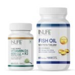 INLIFE Fish Oil Omega 3 1000mg & Vitamin D3 600 IU - 60 Softgels & 60 Liquid Capsules - Fast Shipping to USA & Canada - Image 2