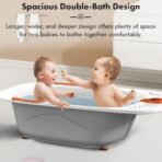 StarAndDaisy Baby Bath tub for 0 to 5 Years with Temperature Sensor/Bath tub for Kids 0-3 Years for Kids with Anti-Slip Legs/Bath tub for Baby with Baby Bather Without Wheel(White-Orange) - Fast Shipping to USA & Canada - Image 5