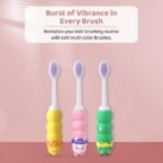 StarAndDaisy Baby Tooth Brush/Manual Toothbrush 1 Year + Kids With Soft And Fluffy 10000 Gentle Bristles, 80 Micron Split-Beam Bristle, Non-Slip Comfortable Dinosaur Handle (Teddy-Green) - Fast Shipping to USA & Canada - Image 7