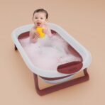 StarAndDaisy Baby Bath Tub for 0 to 5 Years/Foldable Bath Tub for Kids 0-3 Years with Space Saving, Newborn Baby Folding Bathing Tub Girls & Boys with Soap Tray, Easy to Store (BT - Brown) - Fast Shipping to USA & Canada - Image 2