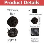 TEMPERIA Hair Buns for Women - Juda Accessories For Women - Hair Buns Clip - Artificial False Fake Hair Donuts Bun Maker Extension - Brown - Pack of 1 - Fast Shipping to USA & Canada - Image 3