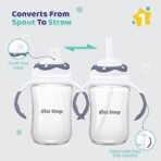 1ST STEP 220ml TRITAN Non-Spill Interchangeable Sipper/Sippy Cup with Soft Silicone Spout and Straw - Fast Shipping to USA & Canada - Image 4