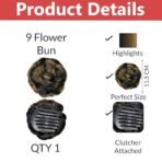 TEMPERIA Hair Buns for Women - Artificial False Fake Hair Donuts Bun Maker Extension - Juda Accessories For Wedding - Hair Buns Clip - 1 Pc - (Golden Highlight) - Fast Shipping to USA & Canada - Image 3