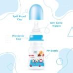 Mee Mee Baby Feeding Bottle 125ml |BPA-Free Baby Milk Bottle with Eazy Flo Technology, Anti-Colic Valve, Non Toxic and Ergonomic Design for New Born/Infants/Toddler Upto 3 Years (Blue, Pack of 2) - Fast Shipping to USA & Canada - Image 3