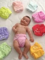 MOM'S HOME Baby Reusable Cotton Pocket Diapers With 5 Inserts,Adjustable 0-12 Months-Pack Of 5 - Fast Shipping to USA & Canada - Image 6