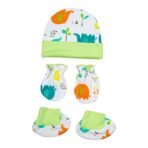 Mee Mee Soft Cotton Baby Cap, Mittens & Booties Set (Blue) - Fast Shipping to USA & Canada - Image 2