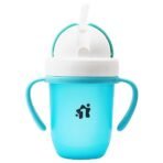 1ST STEP Matte Collection BPA Free Polypropylene Soft Straw Sipper with Twin Handles for Easy Grip - Blue - Fast Shipping to USA & Canada - Image 6