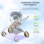 StarAndDaisy Meta Luxe Premium Baby Stroller 0 to 5 Years with 5-Point Safety Belt, Multi -Level Adjustment Canopy, Easy Adjustable Seat with One Touch Fold Pram for Baby - Green - Fast Shipping to USA & Canada - Image 5
