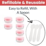 TEMPERIA (Pack of 6) Refillable Small Containers for Makeup, Cream & Lip Balm - Portable Mini Size Empty Storage Boxes with Spatula for Travel - Plastic Small Box Container for Cosmetic - Multicolour - Fast Shipping to USA & Canada - Image 6