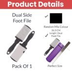 TEMPERIA (1pc) Foot Scrubber for Dead Skin - Double Sided Pedicure Kit for Women - Feet File Scrub Tools, Heel Scraper Filer & Leg Cleaner Brush - Easy to Use (Multicolour) (HF771) - Fast Shipping to USA & Canada - Image 3