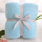 First Kick New Born Super Soft Baby Blanket Wrapper Sheet Cum Baby Blanket for Baby Boys, Baby Girls, Babies (100cm x 80cm, Sky Blue, Fleece, lightweight) - Fast Shipping to USA & Canada - Image 3
