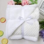 First Kick New Born Super Soft Baby Blanket Wrapper Sheet Cum Baby Blanket for Baby Boys, Baby Girls, Babies (100cm x 80cm, Bleach White, Fleece, lightweight) - Fast Shipping to USA & Canada - Image 5