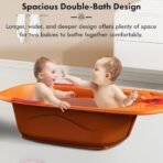 StarAndDaisy Baby Bath tub for 0 to 5 Years with Temperature Sensor/Bath Tub for Kids with Anti-Slip Legs/Bathtub for Baby with Baby Bather -Without Wheel(Orange - Red) - Fast Shipping to USA & Canada - Image 3