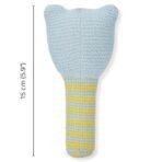 Haus & Kinder Froggy Baby Rattle Toy ? Pack of 1 | 100% Cotton Knitted Rattle for Newborns, Sensory Toy with Polyfibre Filling | Soft & Safe, Frog-Shaped Rattle for Boys Blue, 15 cm ? 0-2 Years - Fast Shipping to USA & Canada - Image 5