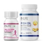 INLIFE Multivitamin for Women with Omega 3 & Fish Oil 1000mg - 60 Capsules & 60 Softgels - Fast Shipping to USA & Canada - Image 2