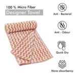 First Kick Luxury Microfiber 2 Pcs Face Baby Towel Super Absorbent, Fade-Resistent, Ultra Soft (Zig-Zag) - L 61 cm x B 46 cm - Orange - Fast Shipping to USA & Canada - Image 4