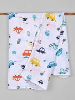 Mom's Home Organic Cotton Dohar Cum Triple Layer Swaddle - 0-2 Years - CAR - Fast Shipping to USA & Canada - Image 2