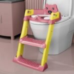 StarAndDaisy Potty Seat for Kids 1-3 Years | Toilet Seat for Kids with Height Adjustable & Removable Soft Cushion, Fits All Western Toilets seat (Pink-Yellow) - Fast Shipping to USA & Canada - Image 2
