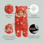 First Kick Baby Blanket New Born Pack of Hooded Printed Swaddle Wrapper Bag Pack of 1, 0-6 Months, L 70 cm x B 70 cm - Fast Shipping to USA & Canada - Image 3