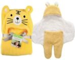 First Kick Baby Blankets New Born Combo Pack of Hooded Wrapper Durable Fleece Polyester Sleeping Bag and Baby Bath Towel for 0-6 Months Baby Boys and Baby Girls Pack of 2 Yellow - Fast Shipping to USA & Canada - Image 2