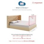 Kids Station Baby Bed Rail Guard for Kids Safety - Portable and Adjustable Height - Foldable Single Side Bed Protector for Newborn - Baby Safety Product - 5ft or 150cm (1 Side, Pink) - Fast Shipping to USA & Canada - Image 3