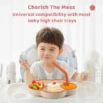 StarAndDaisy Silicone Baby Suction Plate with Lid ? Toddler Feeding Dish, BPA-Free Baby Dinnerware, Non-Slip Weaning Plate for Babies & Toddlers -Peach - Fast Shipping to USA & Canada - Image 6