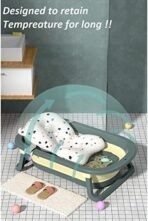 StarAndDaisy Foldable Infant Bath Tub with Smart Temperature Indication Meter, Collapsible Newborn Toddler Folding Bathing Support Bathtub with Soft Cushion for 0-3 Years Baby (Green) - Fast Shipping to USA & Canada - Image 5