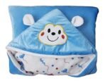 First Kick Velvet Baby Blankets New Born Combo Pack of Super Soft Baby Wrapper Durable Sleeping Bag Cum Baby Blanket for Baby Boys, Baby Girls, Babies (66cm x 66cm, 0-6 Months), Pack of 2 Blue, Purple - Fast Shipping to USA & Canada - Image 4