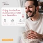 haus & kinder 100% Cotton Muslin Swaddle for New Born Baby-Soft Swaddle Cloth for New Born | Baby Swaddle Wrap for New Born | Multicolor Muslin Cloth for New Born Baby Set, Swaddlers, 3 Pc, 100x100cm - Fast Shipping to USA & Canada - Image 6