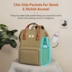 StarAndDaisy Diaper Backpack For Mothers For Travel/Diaper Bags For Mom With Multi Compartments, Insulated Bottle Pockets, Waterproof, Ultra Soft Oxford Fabric, 24Lt Capacity - Beige - Fast Shipping to USA & Canada - Image 6