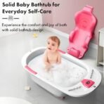 StarAndDaisy Baby Bath tub for 0 to 5 Years with Temperature Sensor/Bath Tub for Kids with Anti-Slip Legs/Bathtub for Baby with Baby Bather Without Wheel(White-Pink) - Fast Shipping to USA & Canada - Image 3