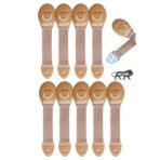 Kids Station Baby Safety Nylon Drawer Locks - Strong and Adhesive Child/Toddler/Infants Safety Locks for Drawers, Cabinets, Fridge and Cupboard - Baby Proofing Product - Pack of 10 (Beige) - Fast Shipping to USA & Canada - Image 2