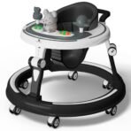 StarAndDaisy 360 Baby Walker 6-24 Months / 7 Level Height Adjustment Walker for Kids Boy and Girl with Switchable Food & Musical Toy Tray/Premium Baby Activity Walker - Black - Fast Shipping to USA & Canada - Image 2