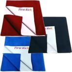 First Kick Waterproof Baby Bed Protector/Mattress Cotton Dry Sheet (100 cm X 70 cm) for Born Baby/Kids- (Maroon,Navy,Royal) - Medium, Pack of 3 - Fast Shipping to USA & Canada - Image 2